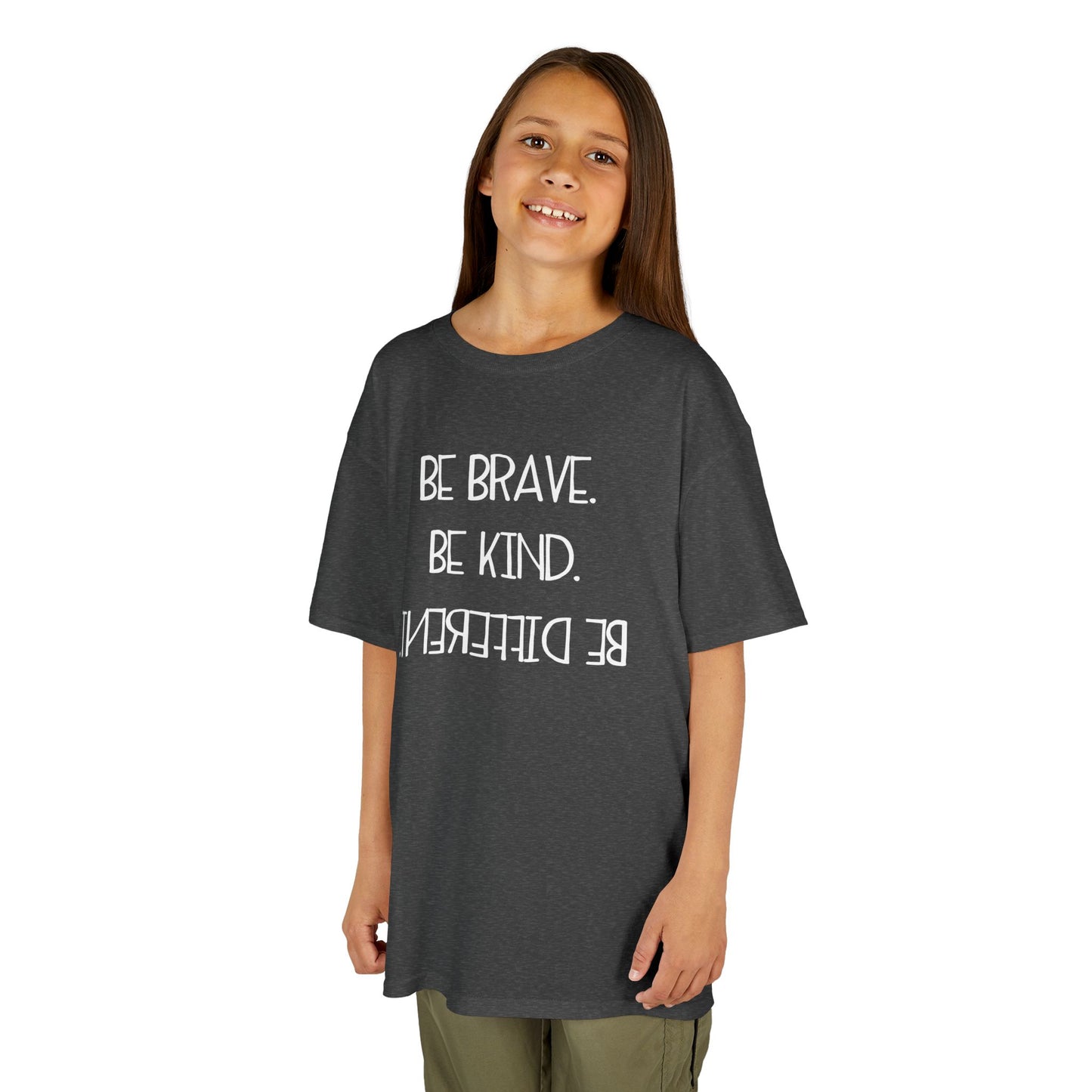 Be Brave Be Kind Kids Tee - Inspirational Heavy Cotton T-Shirt