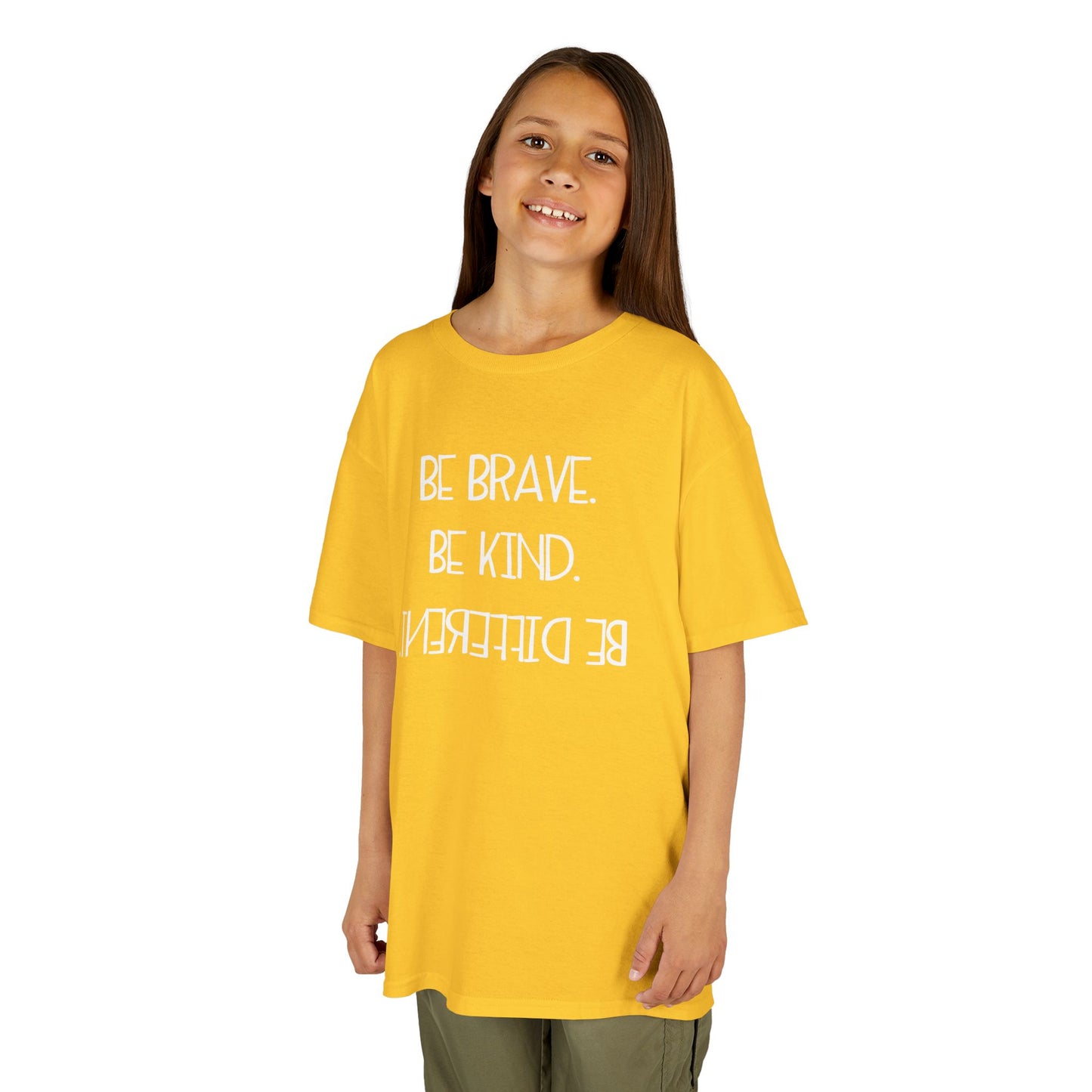 Be Brave Be Kind Kids Tee - Inspirational Heavy Cotton T-Shirt