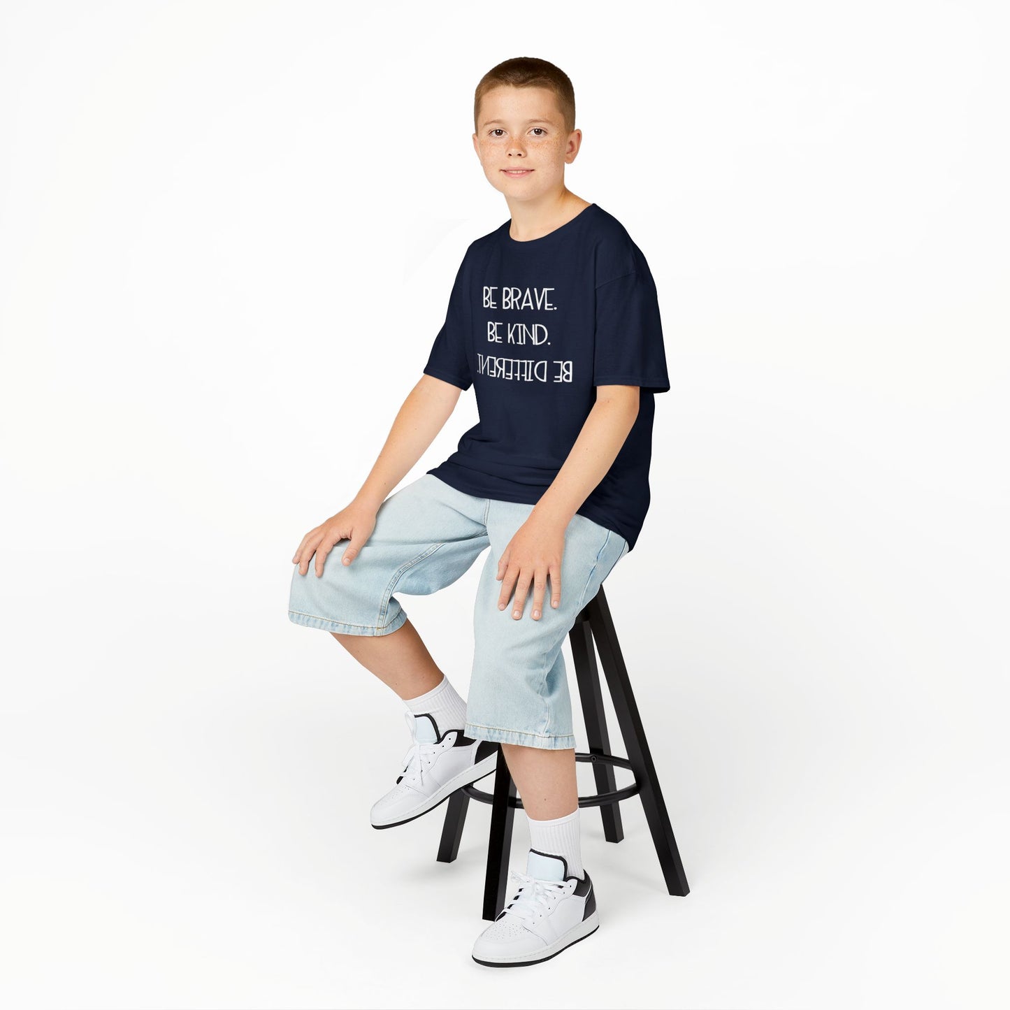 Be Brave Be Kind Kids Tee - Inspirational Heavy Cotton T-Shirt