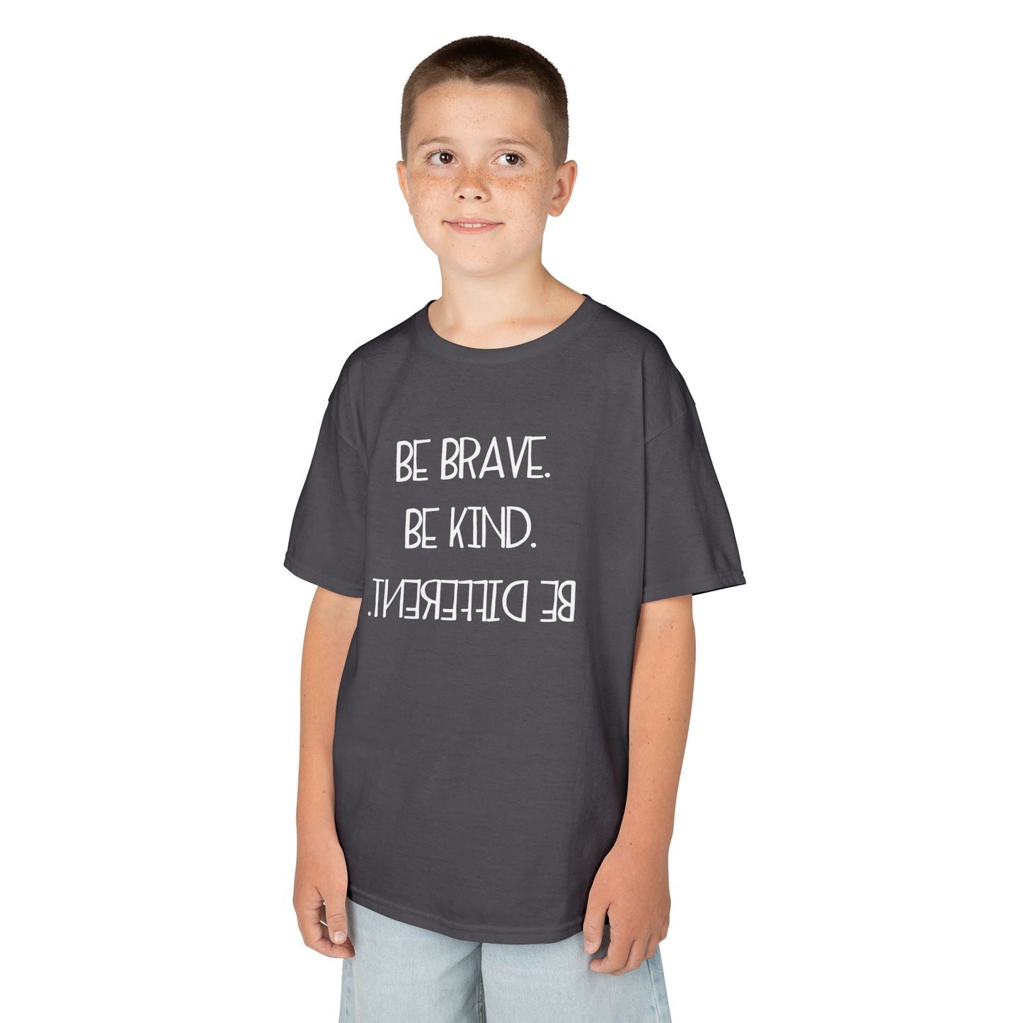 Be Brave Be Kind Kids Tee - Inspirational Heavy Cotton T-Shirt