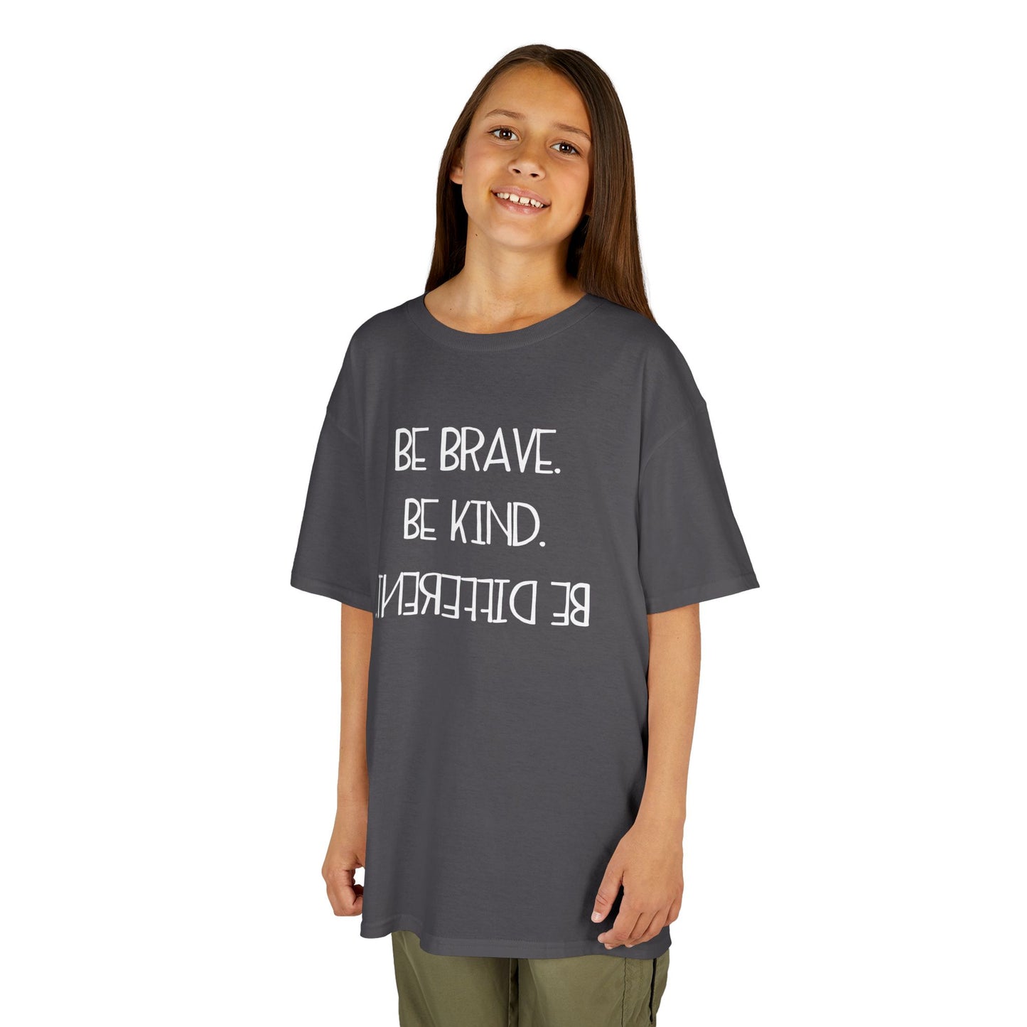 Be Brave Be Kind Kids Tee - Inspirational Heavy Cotton T-Shirt