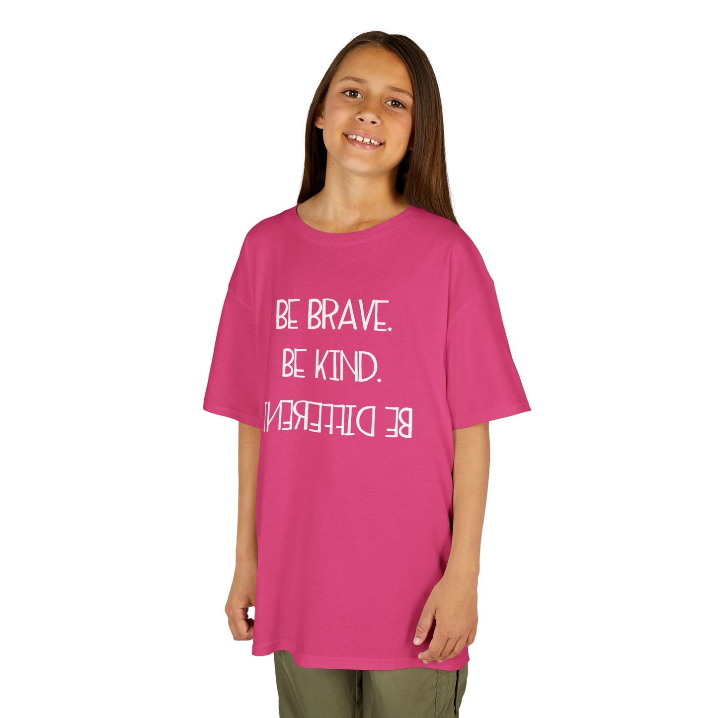 Be Brave Be Kind Kids Tee - Inspirational Heavy Cotton T-Shirt