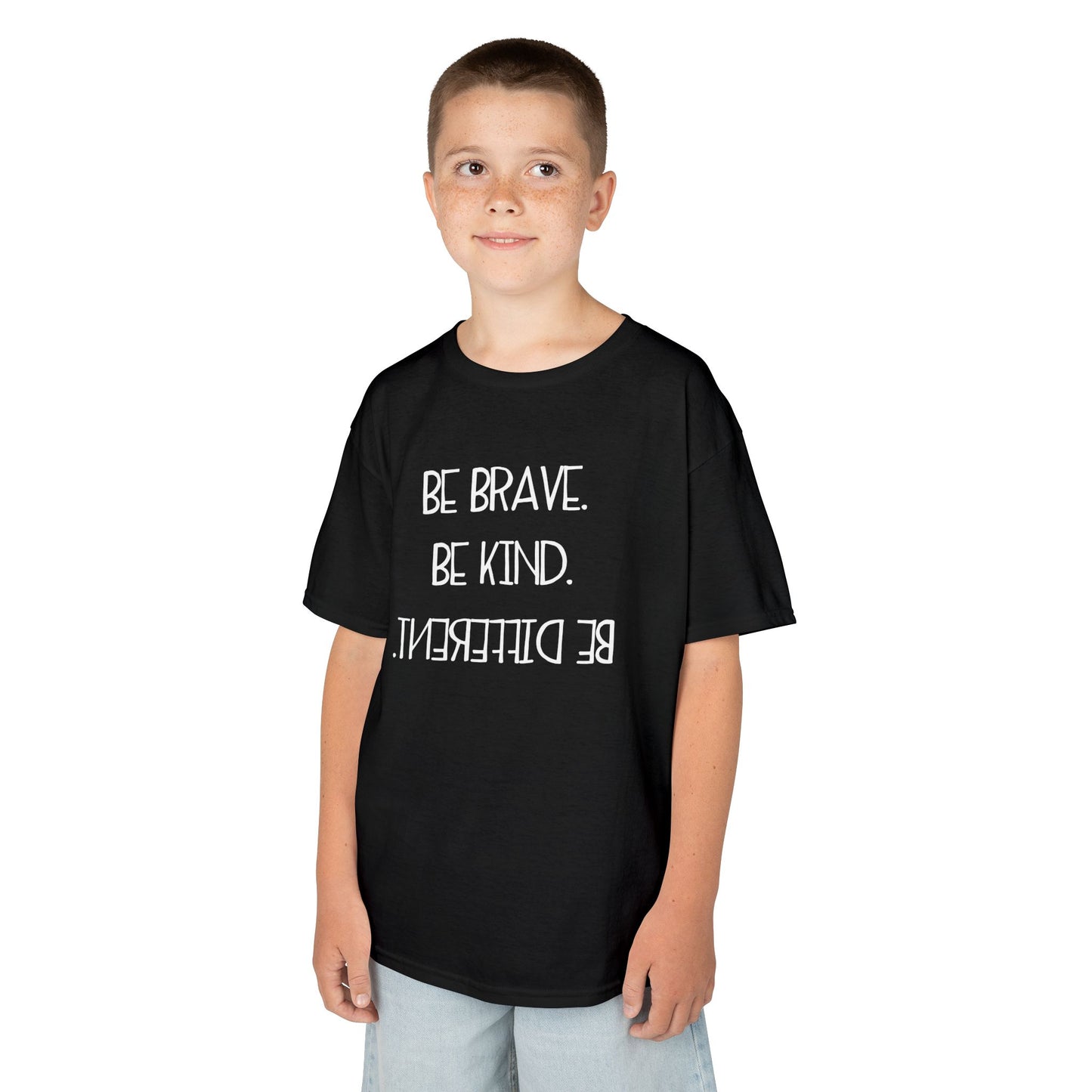 Be Brave Be Kind Kids Tee - Inspirational Heavy Cotton T-Shirt