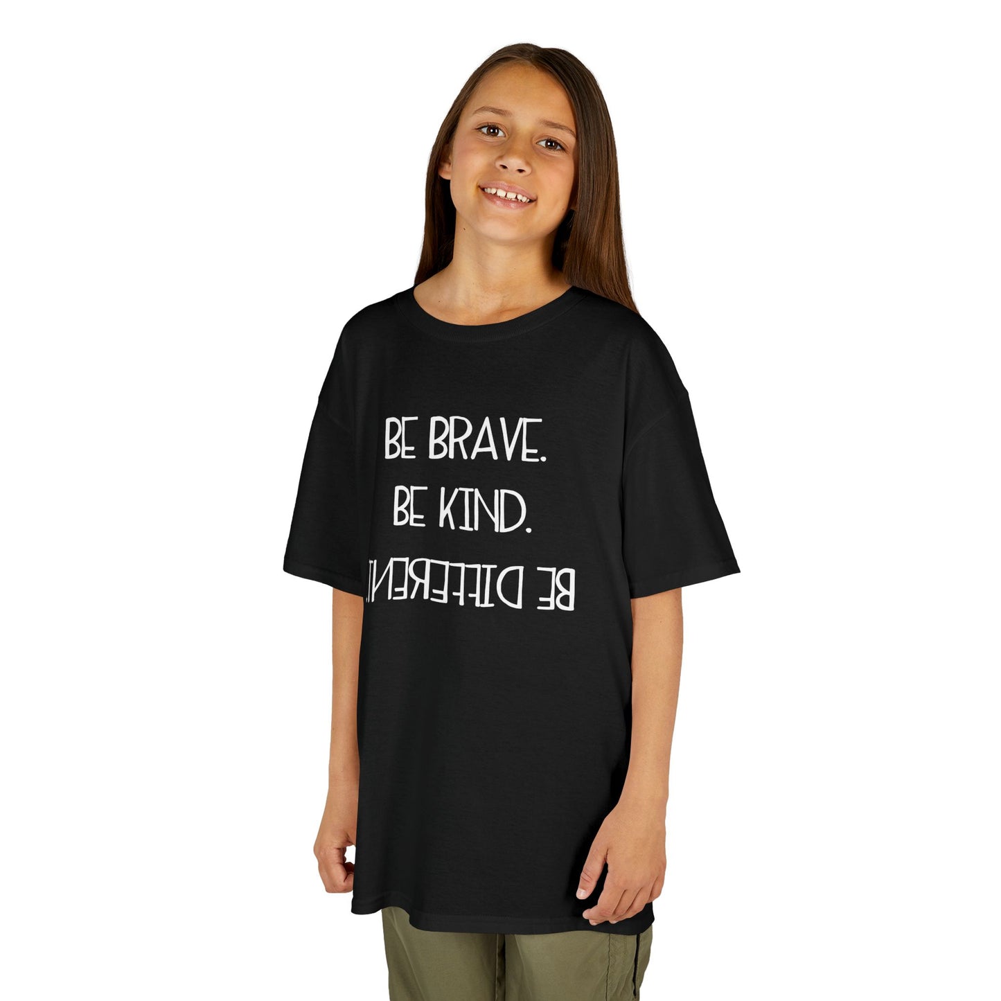 Be Brave Be Kind Kids Tee - Inspirational Heavy Cotton T-Shirt