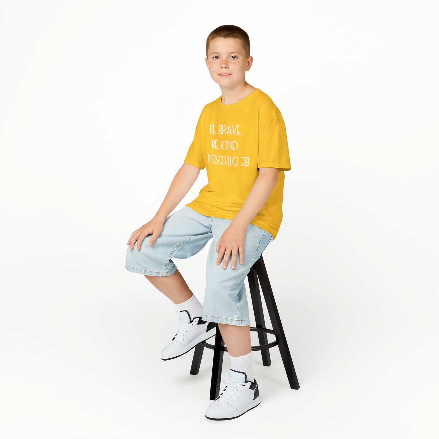 Be Brave Be Kind Kids Tee - Inspirational Heavy Cotton T-Shirt