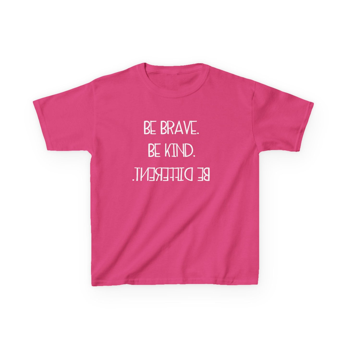 Be Brave Be Kind Kids Tee - Inspirational Heavy Cotton T-Shirt