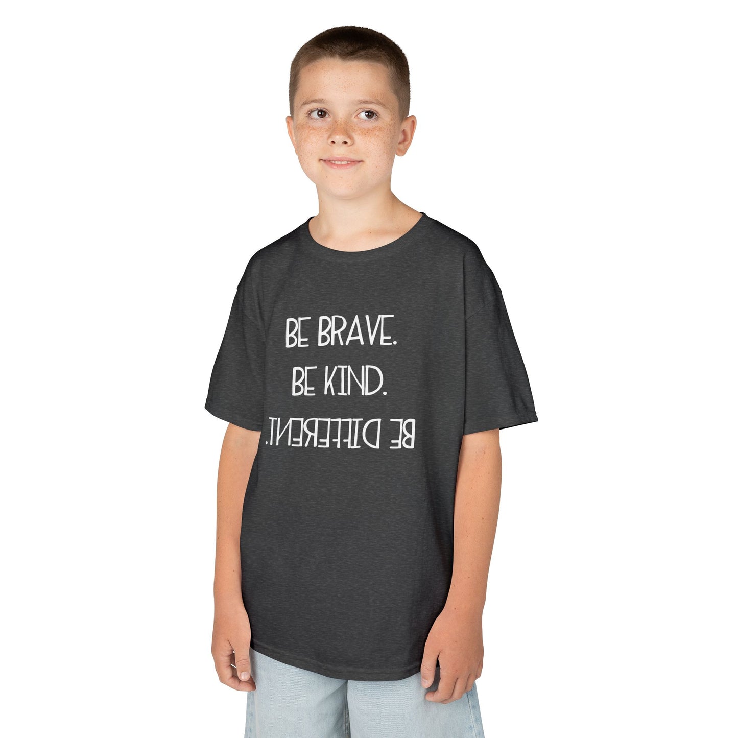 Be Brave Be Kind Kids Tee - Inspirational Heavy Cotton T-Shirt