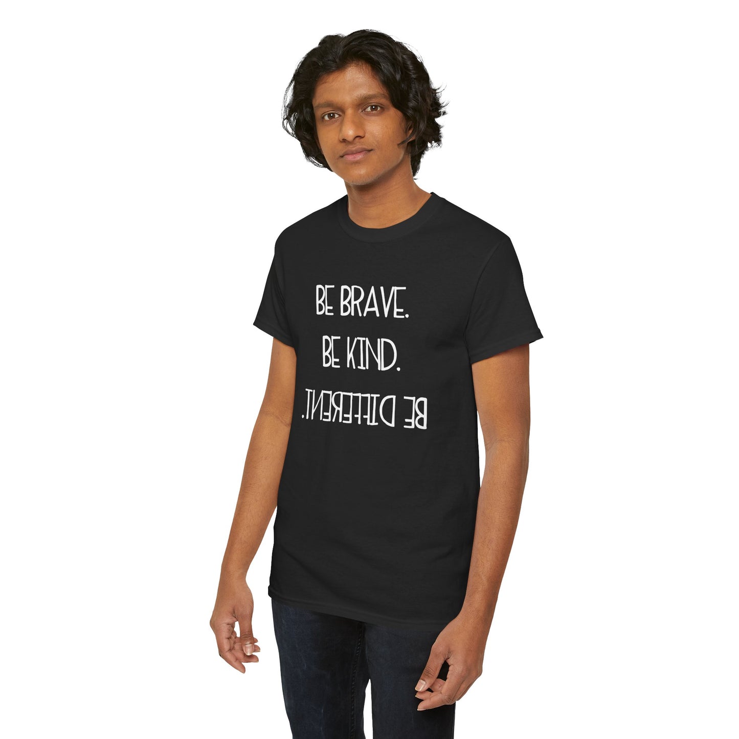 Inspirational Unisex Jersey Tee - "Be Brave, Be Kind, Be Different"