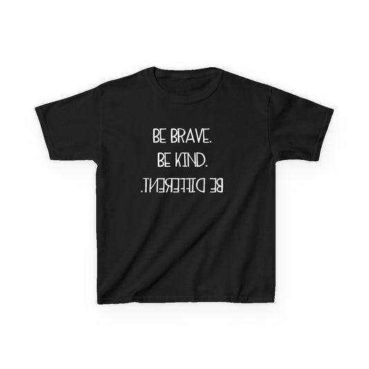 Be Brave Be Kind Kids Tee - Inspirational Heavy Cotton T-Shirt
